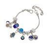 DIY Beaded Bracelet with Evil Eye Hand of God Sun Moon Crystal Fashion Jewelry