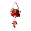 Christmas Bell Plastic Jingle Bells Xmas Tree Hanging Ornament with Bow And Artificial Pine