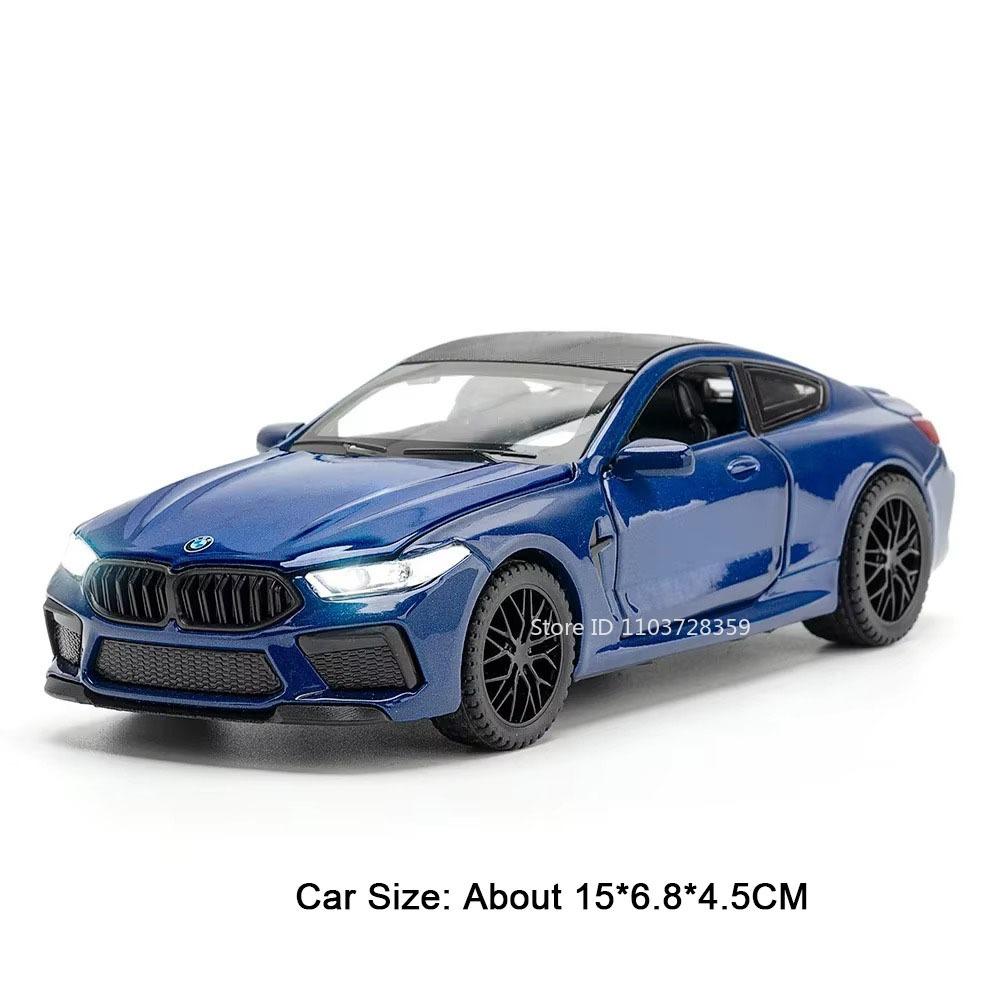 1:32 Scale M8 Model Toy Miniature Supercars Alloy Diecast Sports Cars Sound Light Doors Opened Pull Back Ornament for Kids Gifts