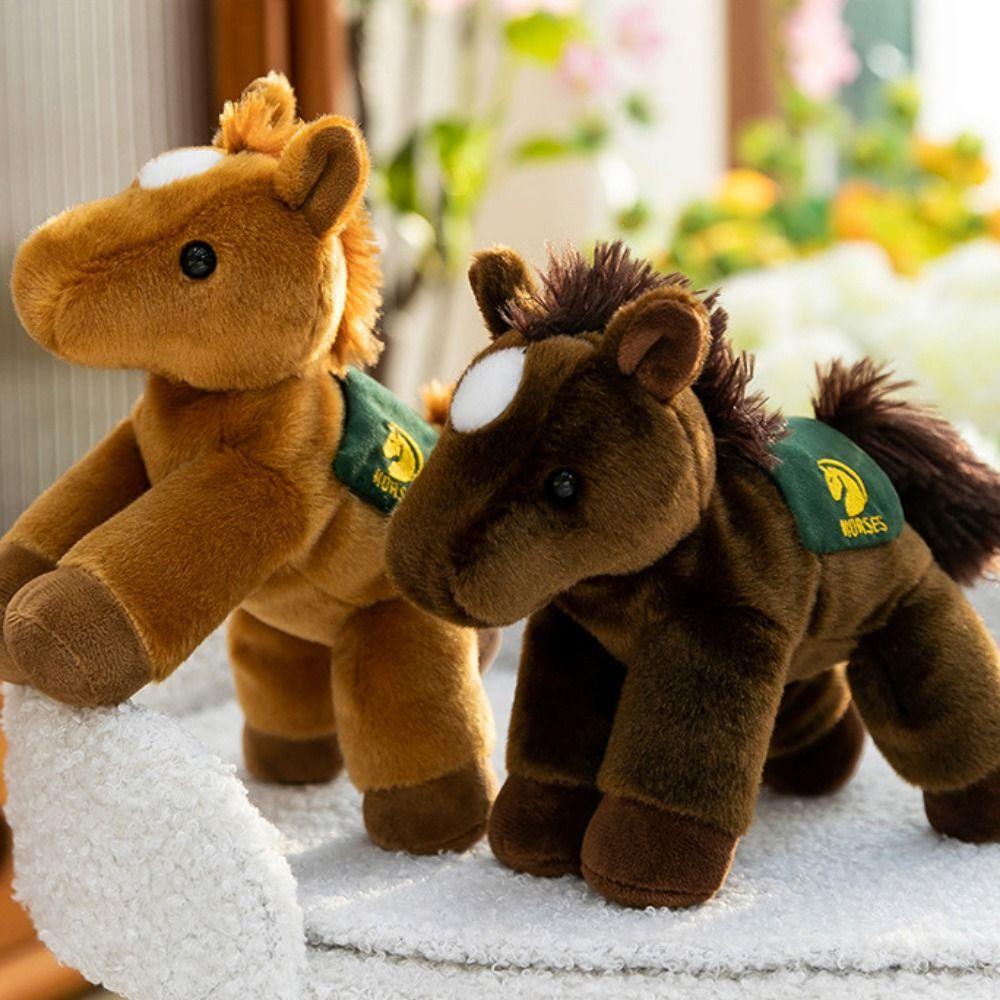 Plush Simulation Horse Plush Toys Stuffed Animal Horned Sheep Plush Toys  Kids Gift