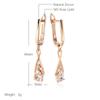 Wbmqda Classic Zircon Drop Earrings For Women 585 Rose Gold Color High Quality Daily Jewelry Accessories