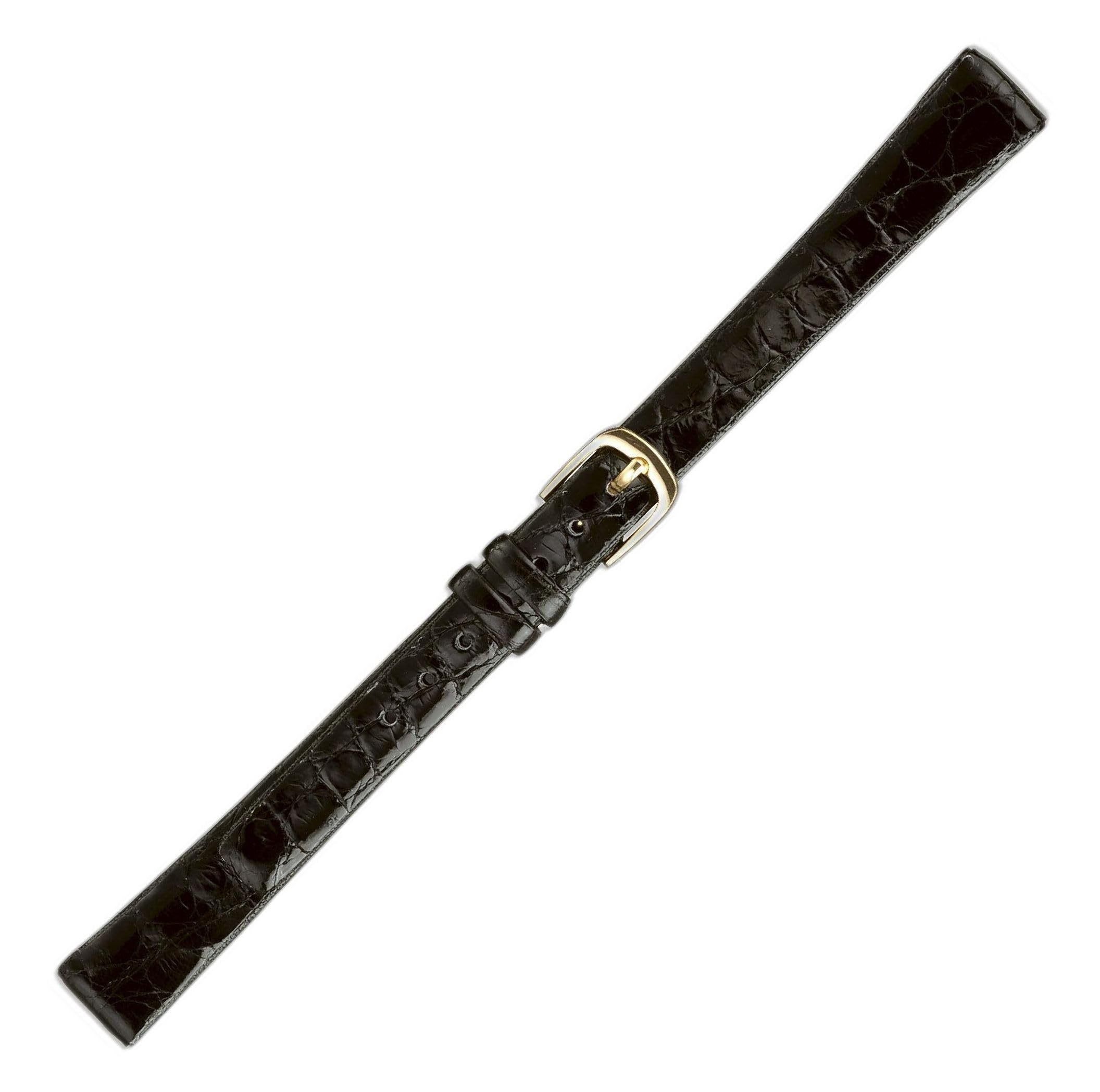 

[EICO] maruman watch band, crocodile (side), L size, made in Japan, G 28225, black, 12mm