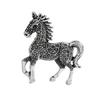 Retro Horse Brooch Rhinestone Inlaid Horse Pin Zodiac Year Animal Brooch Men Women Suit Accessory for Handbag Clothes Decoration