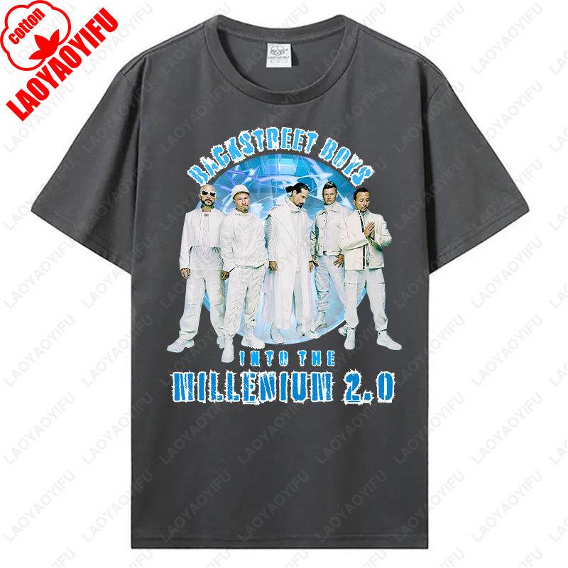 Backstreet Boys Millennium Tour Hudební Vintage Tričko Pánské Dámské Hipster Populární Vrcholy Letní Móda Streetwear Unisex Trička Dárek