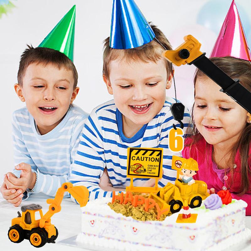 Engineering Vehicle Cake Decorations Construction Car Truck Excavator Cake Toppers Kids Boys Construction Birthday Party Favors