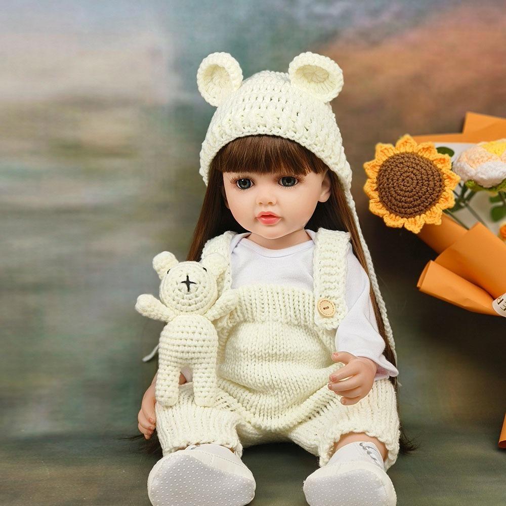 Lifelike 55 cm Silicone Full Body Reborn Toddler Girl Doll Betty Wear Knitted Romper Waterproof Newborn Dolls for Kids Birthday Holiday Surprise Gifts