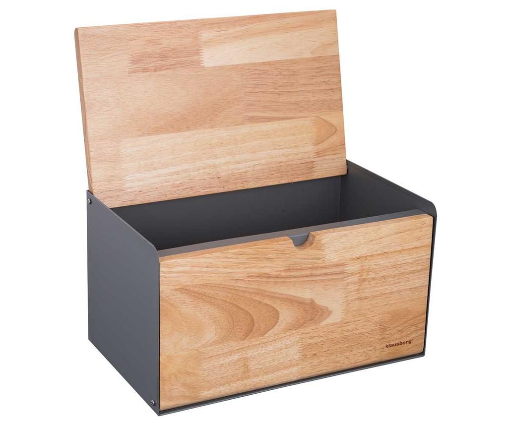 Bread bin, double-sided, KLAUSBERG KB-7395, gray