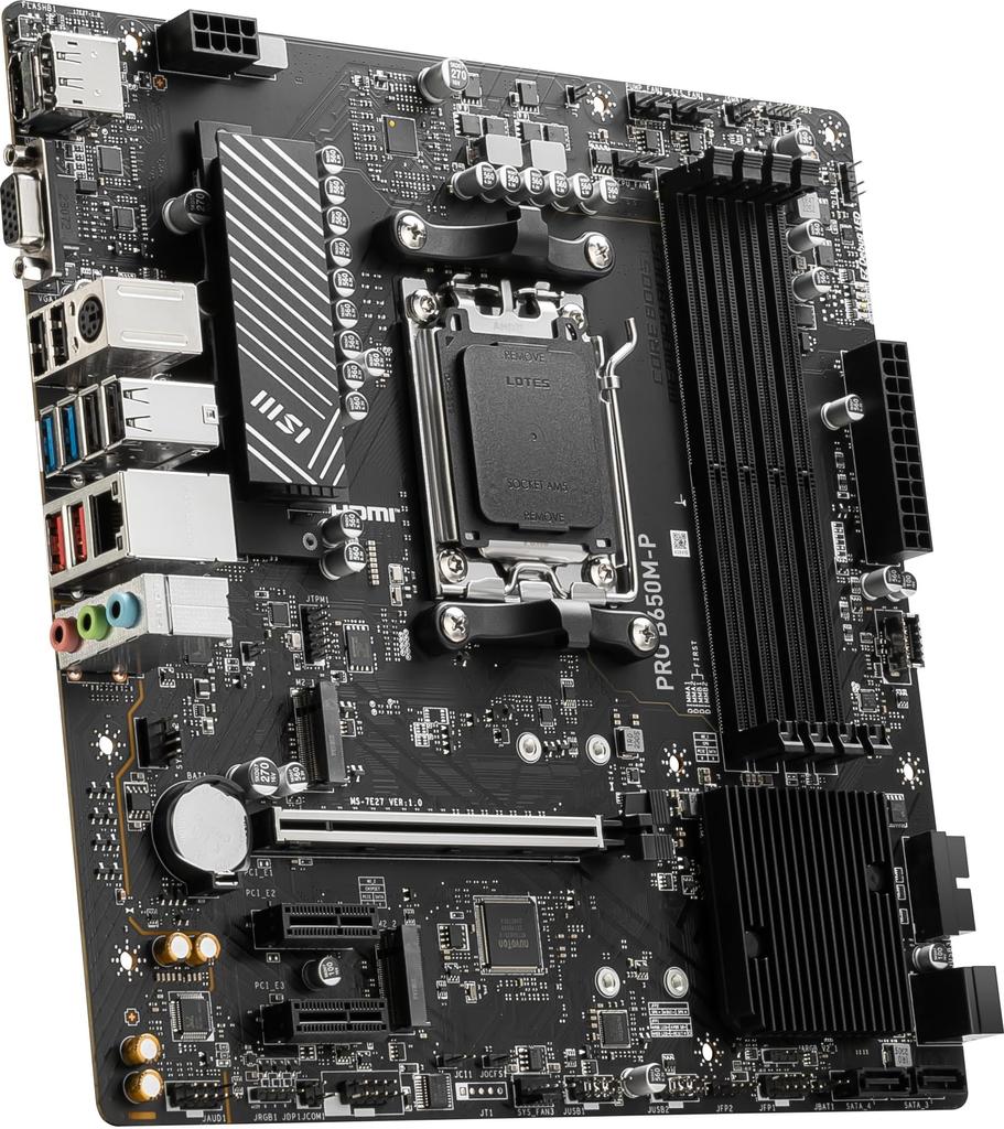 MSI Motherboard PRO AMD mit eingeschränkter Kompatibilität mit ATX, kompatibel mit AMD Ryzen-Serie MB6170 B650M-P [Ausgestattet mit B650] [Amazon-Modell] DDR5-7200 (OK)