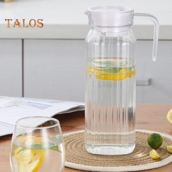 1,1 Liter Plastikkrüge mit Deckel BPA-frei Klarer Wasserkrug für Eistee Limonade Unzerbrechlicher Getränkekrug Kühlschrankkrug für Zuhause Büro