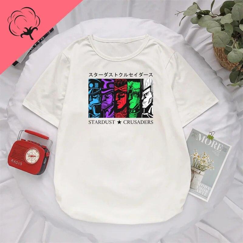 Kawaii Clothes Jojo Bizarre Adventure T Shirt Unisex Anime Tops Harajuku Unisexga Streetwear Unisex Casual Tee Ropa Hombre Masculinas