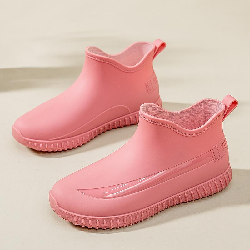 Fashion Rain Shoes Women Wear Waterproof and Non-slip Internet Celebrity Water Shoes Short Tube Japanese Thick-soled Rubber Shoes Wear-resistant