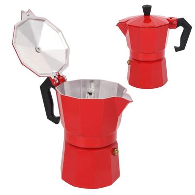 Red Moka Pot Aluminum Italian Coffee Maker Coffee Supplies Coffee Maker  Coffee Making
