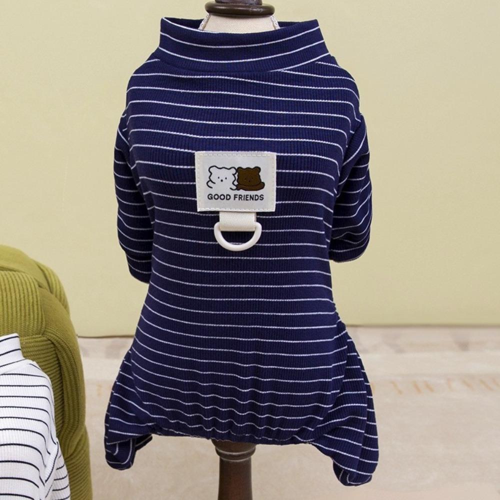 Breathable Striped Dog Pajamas Short Sleeve Puppy Sweatshirt Fashion Puppy Overalls  Chihuahua