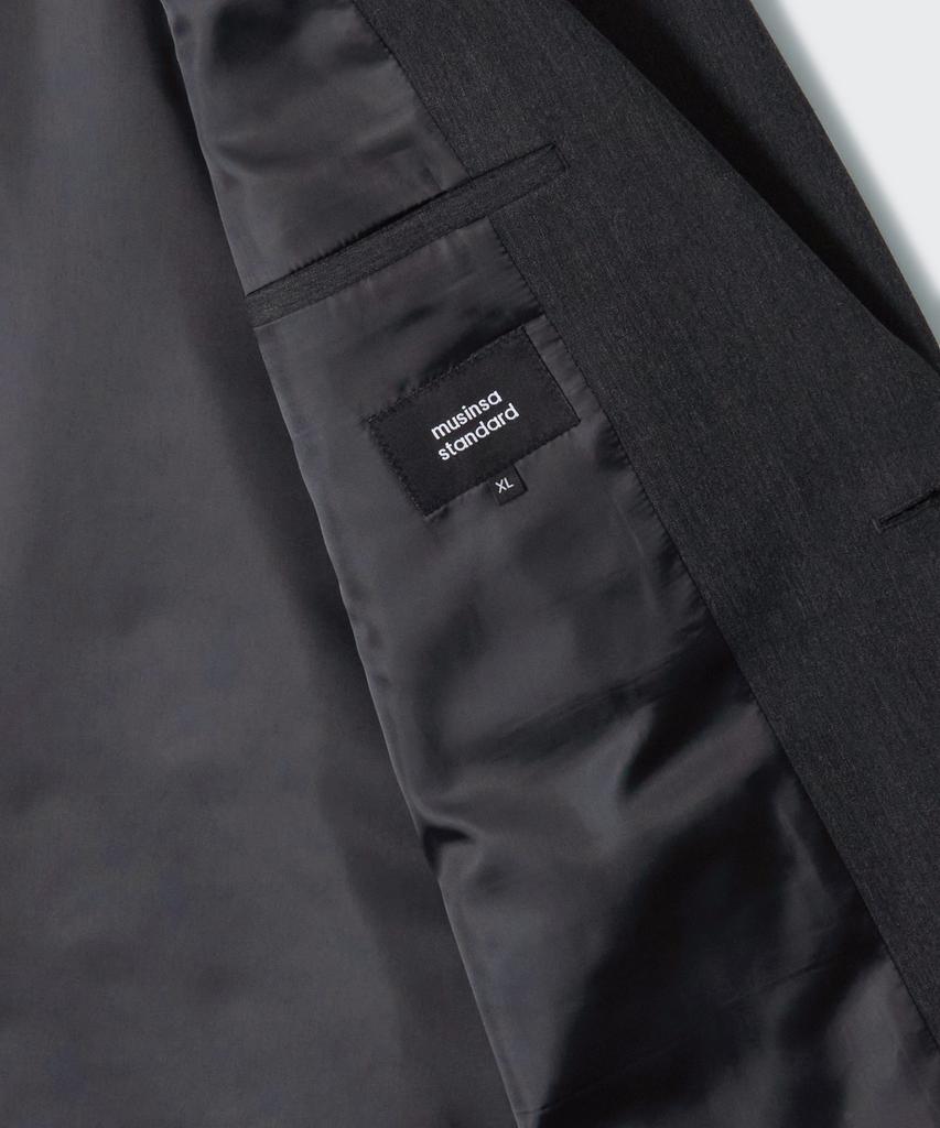 Musinsa Standard Overshoulder Long Blazer [Charcoal Gray]