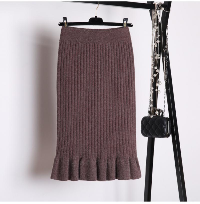 Winter Mermaid Skirt Women Sexy High Waist Skirt Streetwear Fashion Midi Long Skirt