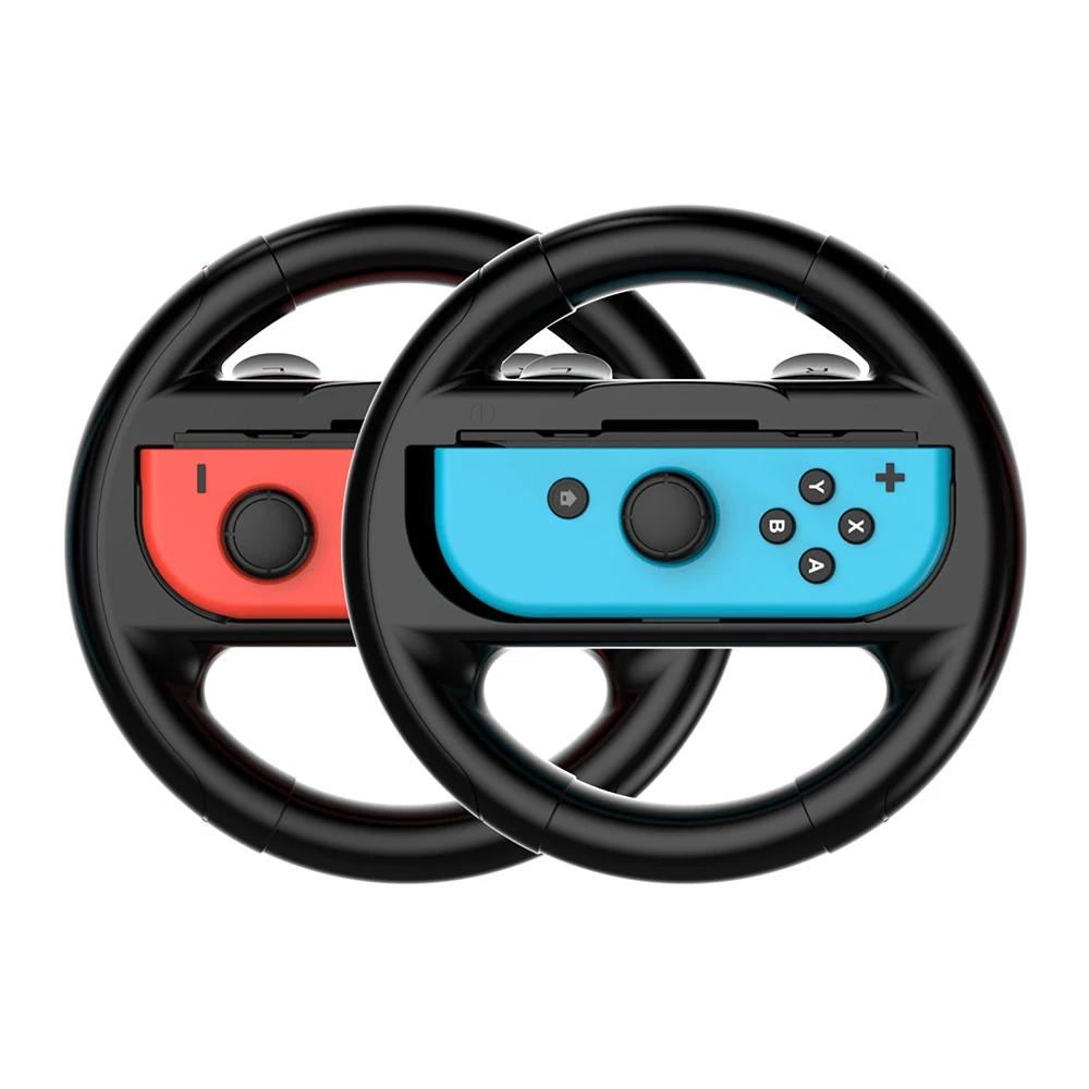 2Pcs Left Right Game Steering Wheel Controller Handle Holder Grip JoyCon Controller Gamepad For Nintendo Switch OLED NS