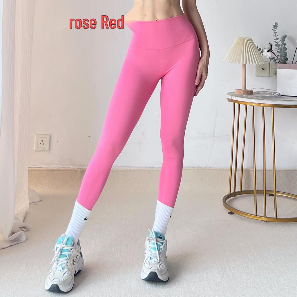 Seamless Zero-Feel Yoga Pants: High-Waisted, Bare-Skin Comfort, Back Pocket, Peach Butt Lift, Tight-Fit for Running and Fitness.