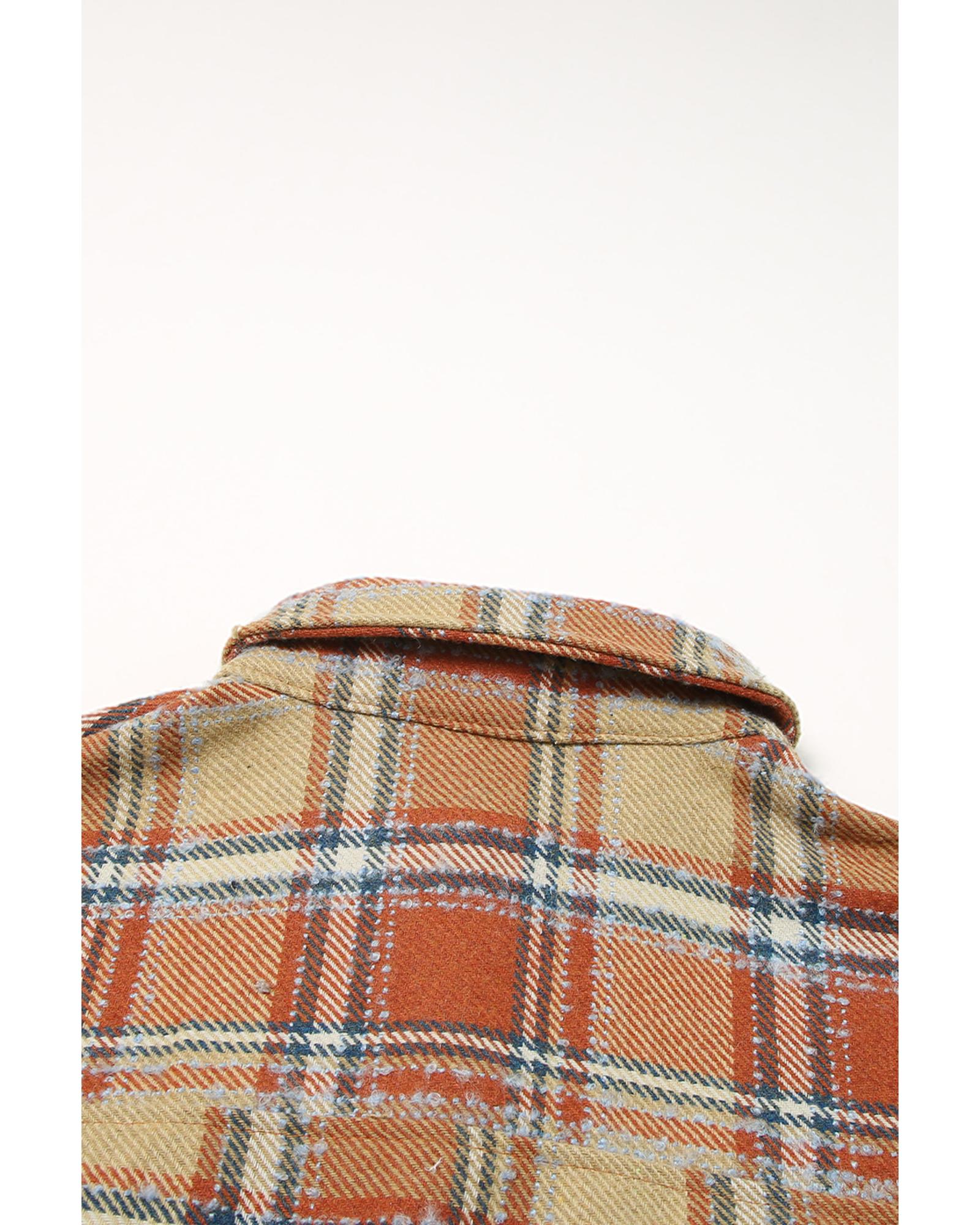 

Azura Exchange Oversized Plaid Shacket with Flap Pockets M красный