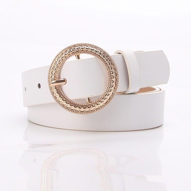 Chic Women's Casual Denim Pants Belt Trendy Korean Style Pu Waist Belt For Every Occasion