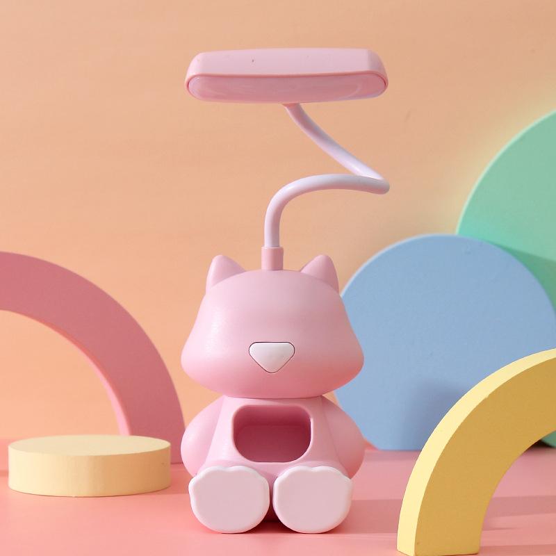 

Настольная Портативная Подставка для Мобильного Телефона Кота Защита Глаз Прикроватная Лампа USB Зарядка розовый
