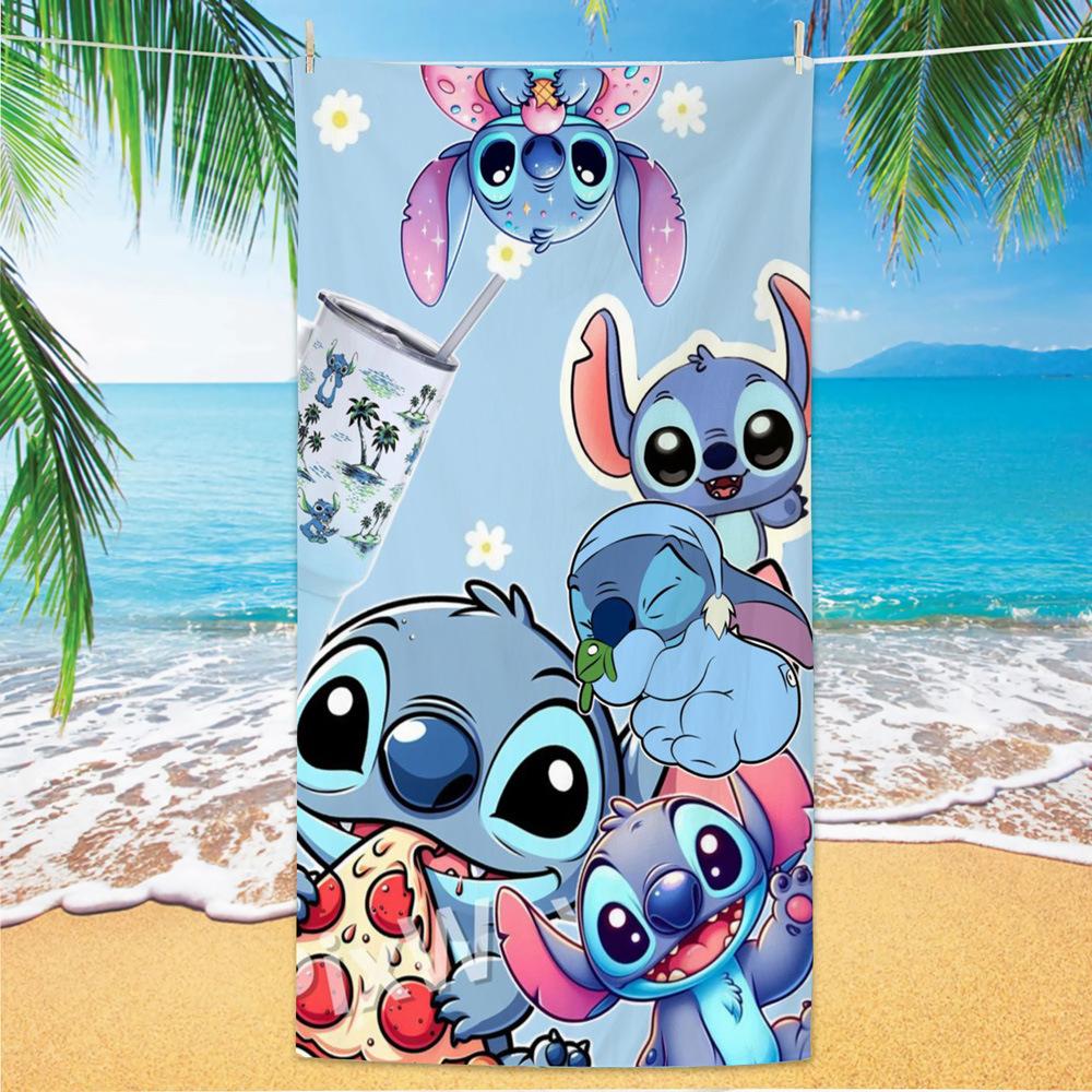 American Cartoon Figure Print Thick Microfiber Beach Towel Quick Dry Bath Blanket For Kids