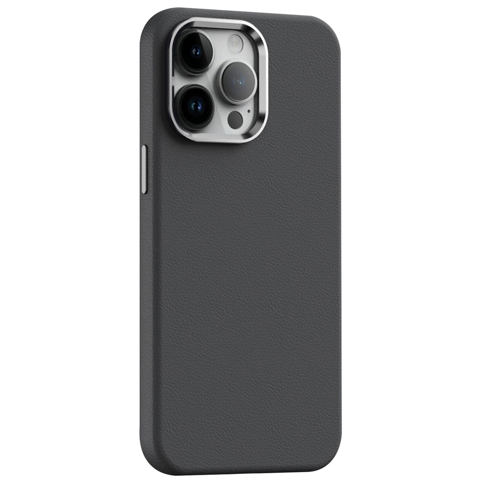 

For iPhone 14 Pro Case Military Grade PC+PU Slim Phone Cover Compatible with MagSafe Grey