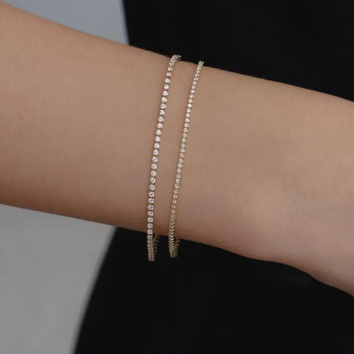 4PRONG ROUND TENNIS bracelet_XS,S 2color JB008