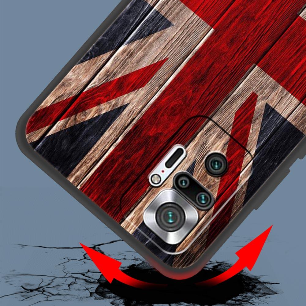 England UK Flags Phone Case For Xiaomi Redmi Note 14 13 5G 10 11 12 Pro Plus 4G 14C 13C 12C 10C Black Cover