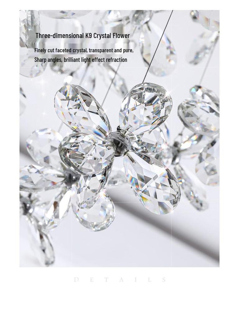 Modern French Crystal Chandelier: Luxury Pendant Light for Dining Room, Restaurant, Cafe, or Bar