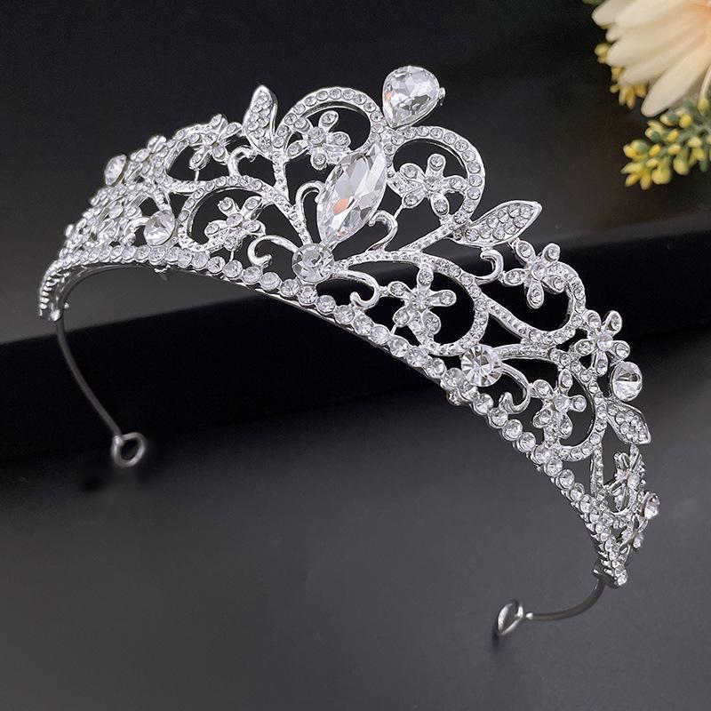 Crystal Diamond Bridal Wedding Hair Tiara Birthday Tiara Hair Accessories Prom Crown Car Show Performance Headband
