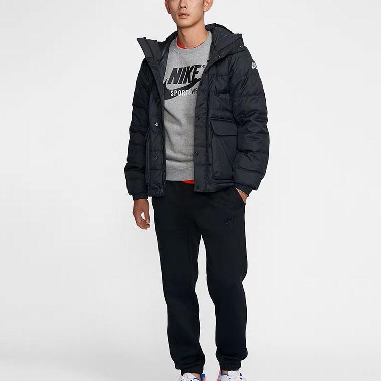 Nike Logo Print Crew Neck Pullover Sports Long Sleeve T-Shirt Men Tops Grey CD8090-063