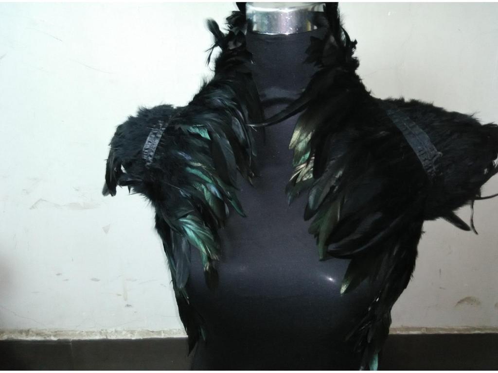 Feather Shawl & Cape: Elegant Faux Collar Vest and Scarf Combo