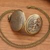 2pcs/set, men's Pocket Watches Men's Fashion Copper Quartz Pocket Watch & 1PC Vintage Luxury Golden Necklace, Give It To Someone You Love