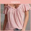 Canottiera Estiva in Cotone e Lino con Collo Arricciato per Donna Streetwear Abbigliamento Casual