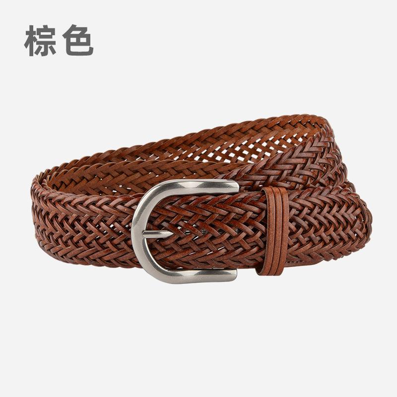 

Belt Simple and stylish woven belt Women s premium decoration No punching pin buckle belt 110