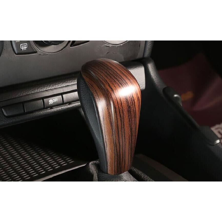 For 2005-2012 BMW 3-Series E90 ABS Wood Grain Gear Shift Knob Shifter Lever Trim