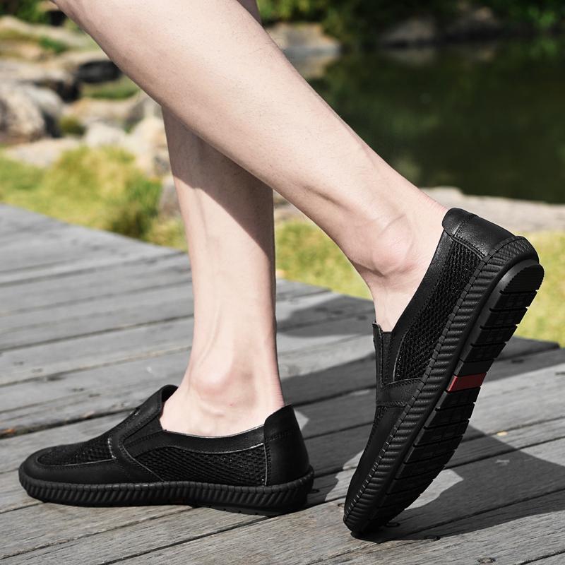 Mesh men's casual shoes Breathable and comfortable Slip on loafer Driving daily office Outdoor leisure walking men's shoes
