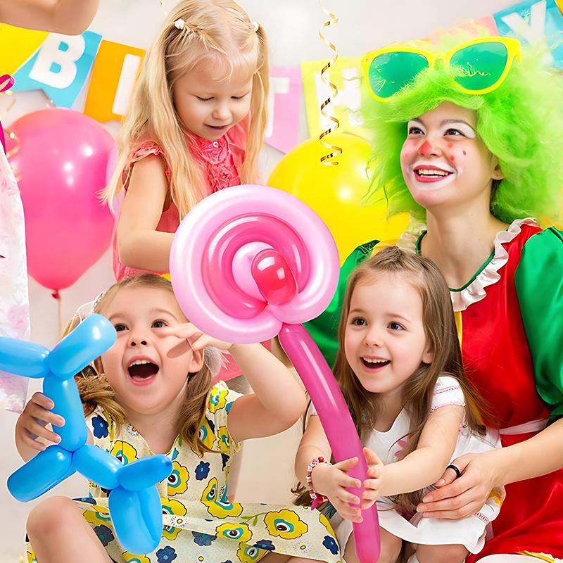 Spiral Twist Balloon Long Balloon with Random Color Inflater Kit for Party Decorations Gender Reveal Festival Event Supplies ZYF