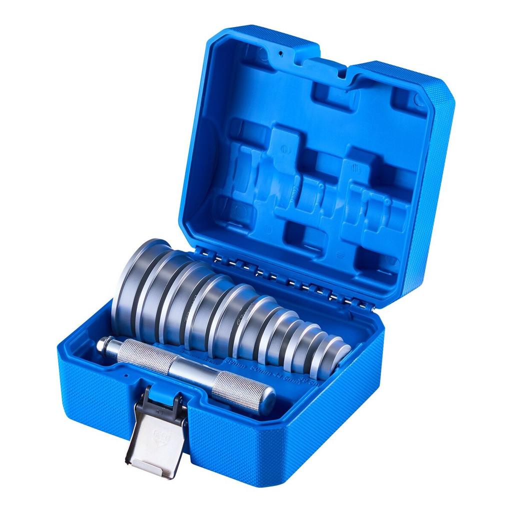 Bearing Press Kit, 10 Pcs, Bearing Race and Seal Driver Set with 9 Bushings and Handle Shaft, Bushing Driver Tool Set, Heavy Duty Aluminum Alloy