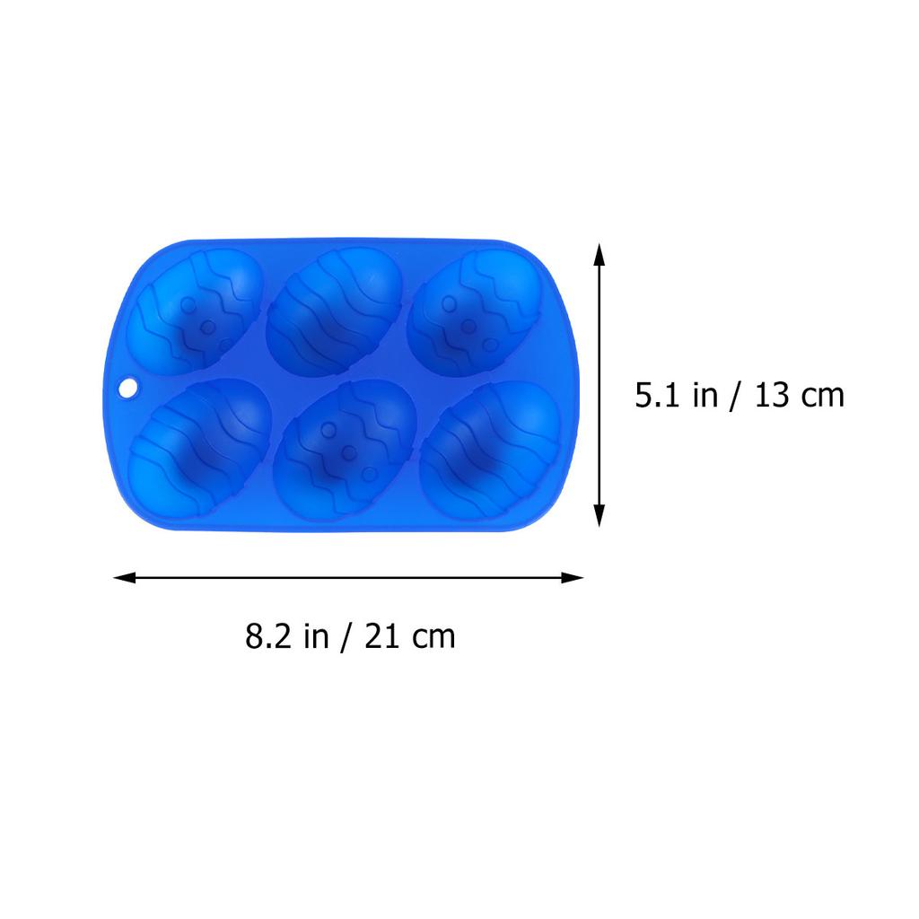 Easter Egg Shaped 6-Compartment Silicone Cake Mold Flexible Foldable Baking Pan For Diy Colorful Cake Pops Easter Festival Red