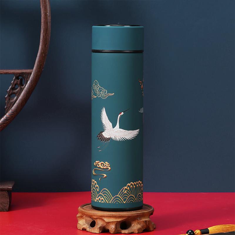 Intelligent Temperature Display Thermos Cup Chinese Style Trend Creative Water Cup Literary Male and Female Students Portable Tea Cup