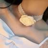 Elegant Multi-Rhinestone Flower Choker Necklace