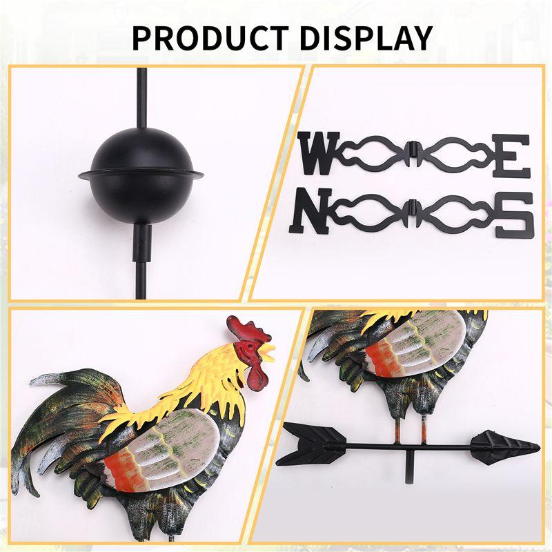 M-Modern-Metal Weather Vane With Rooster Ornament Wind Vane Weather Vain For Roof Weather Vanes For Roofs Rooster Weathervane