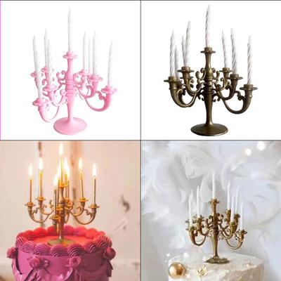 Kuchendekoration Kerzenständer Ornamente: Retro Europäischer Luxus für Geburtstage, Hochzeiten und Partys