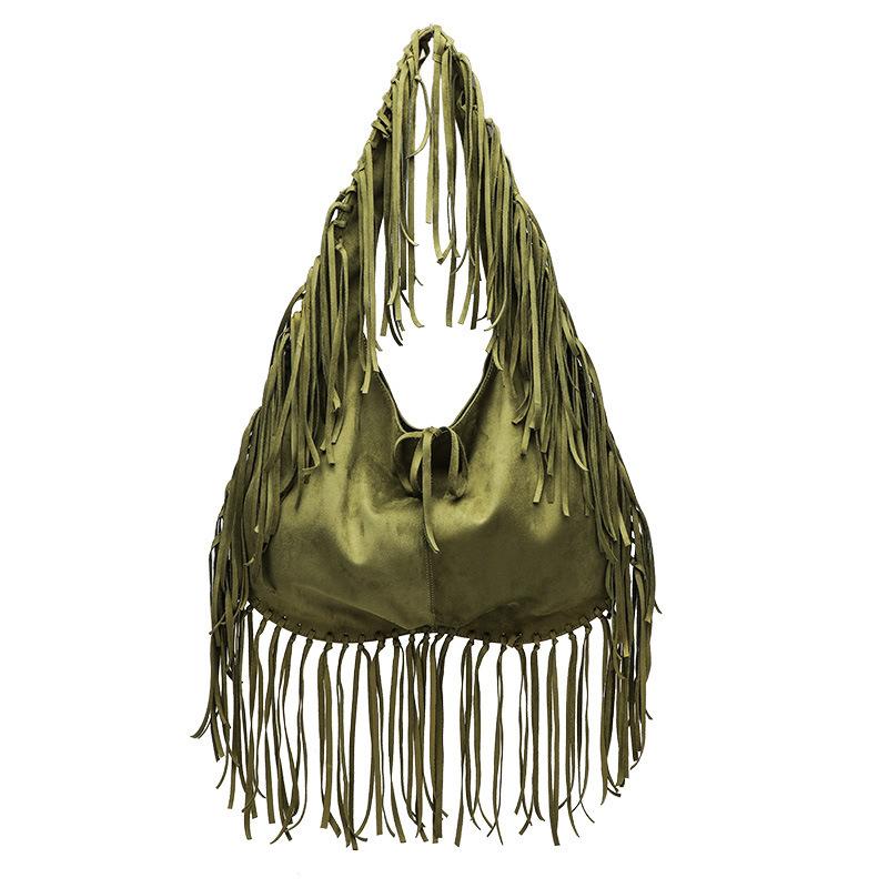 Neue Quaste Große Kapazität Trendige Vielseitige Umhängetasche Lässige Einfache Crossbody-Tasche PU-Leder Retro Knödeltasche