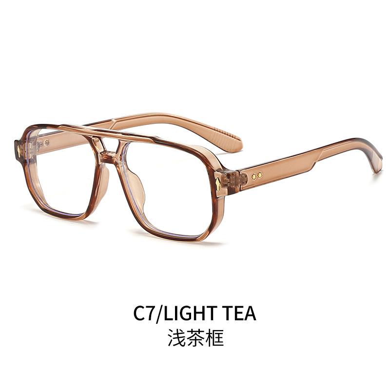 Stylish Square Double Bridge Glasses For Women & Men - Fashion Casual Blue Light Blocking & Business Eyewear