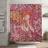 Vibrant Floral Shower Curtain Pink Bohemian Vintage Decor Home Bathroom Accessories for Adults Girls