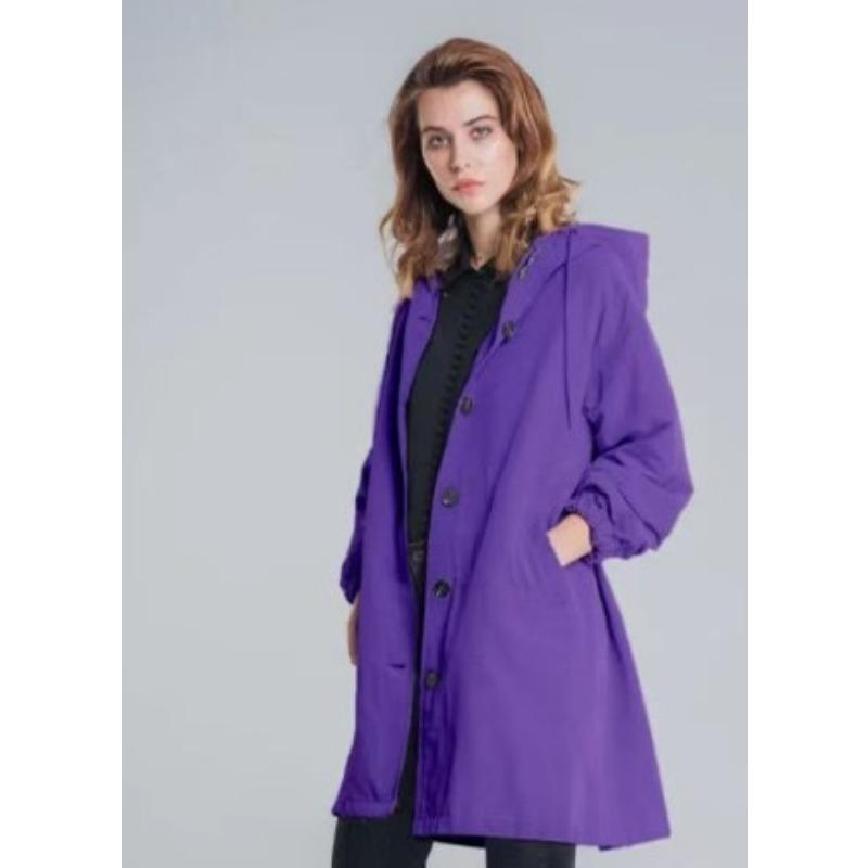 Nový štýl dámsky vetrovkový jesenný kabát strednej dĺžky pre nízke ženy
