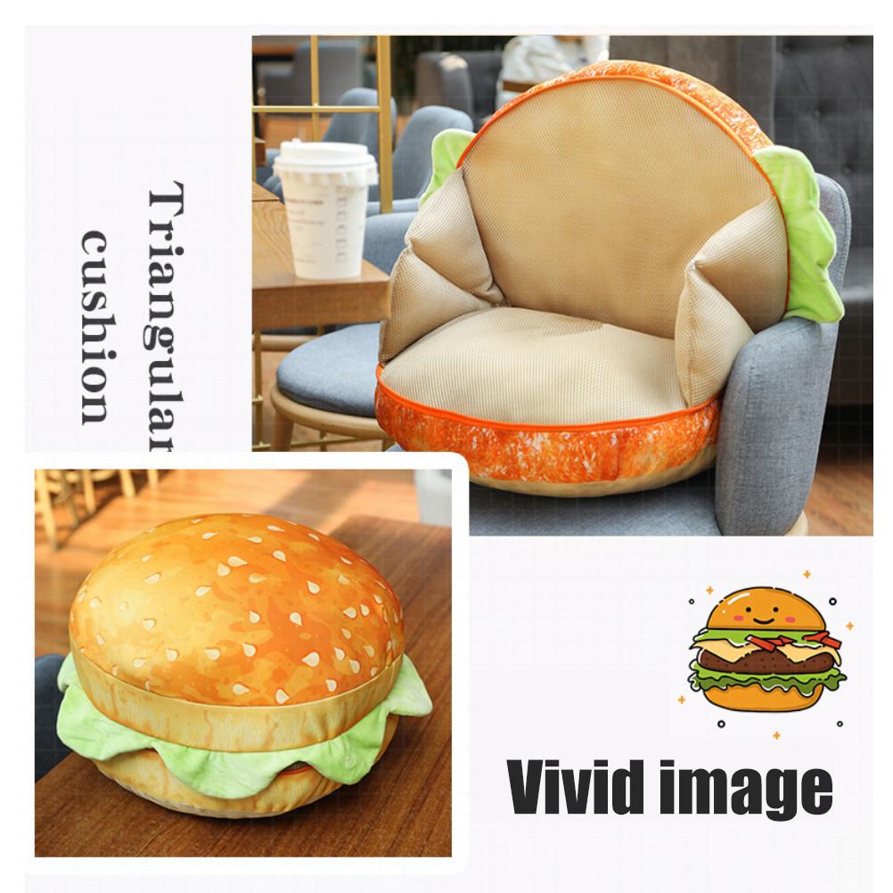 Simulation Bread Burger Shape Pillow Cute Food Plush Pillow Soft Lumbar Back Cushion Stuffed Food