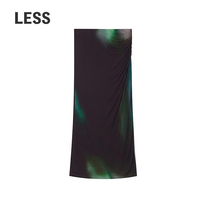LESS 2024 Autumn Printed Slim-fit Mid-length Skirt M